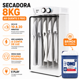 Secadora de Roupa 8 kg com timer ar quente e frio + Omo Lava Roupas de Brinde