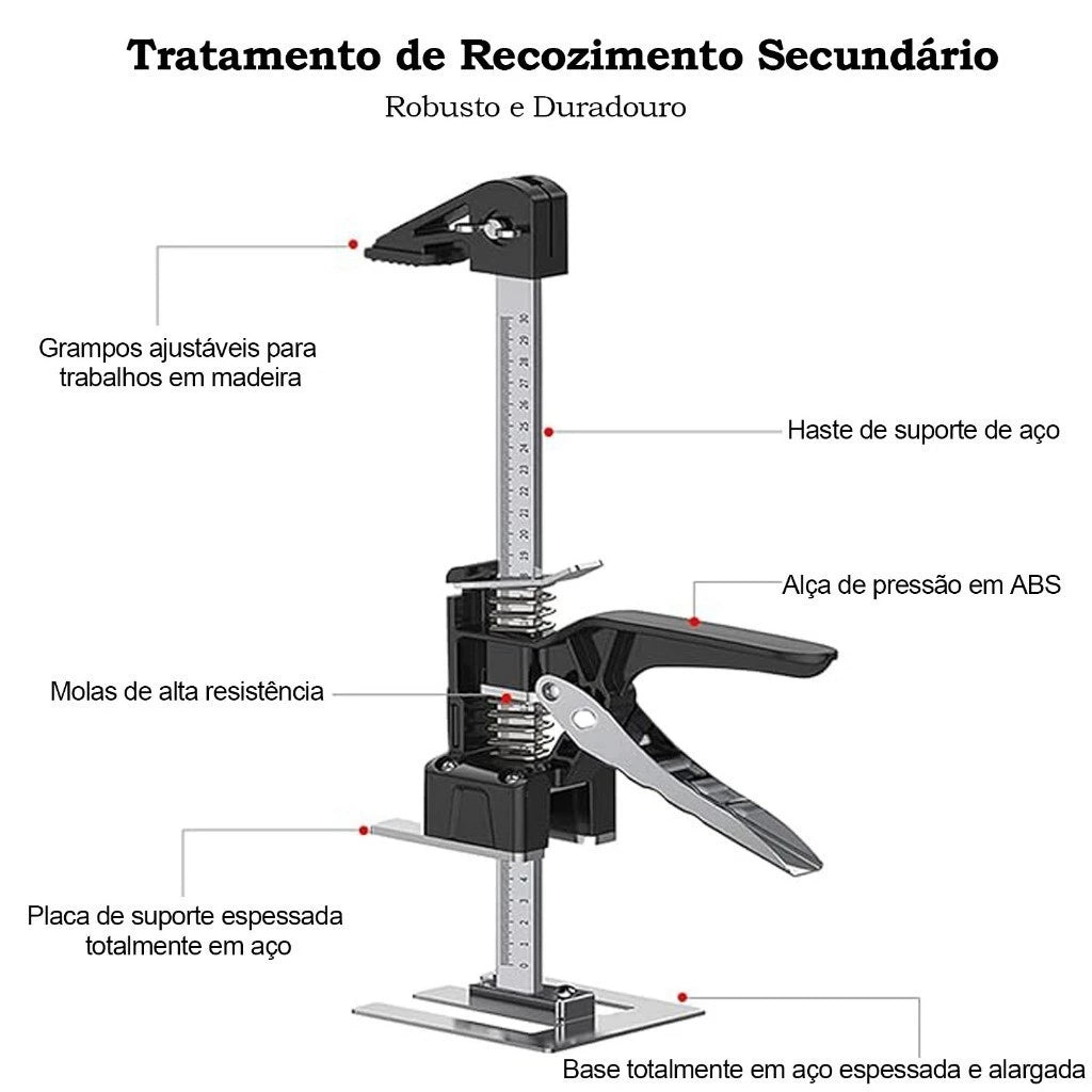 Kit 2 Suporte Elevador Telescópico Carga 600kg para Movéis